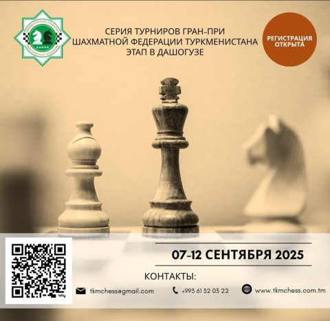 Этап Гран-при Шахматной федерации Туркменистана стартует в Дашогузе
