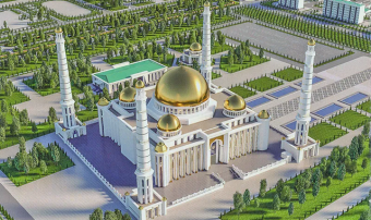 Герой-Аркадаг ознакомился с ходом строительства мечети «Arkadagyň ruhy metjidi»